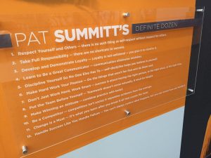 Pat Summitt Definite Dozen, maxims for leaders